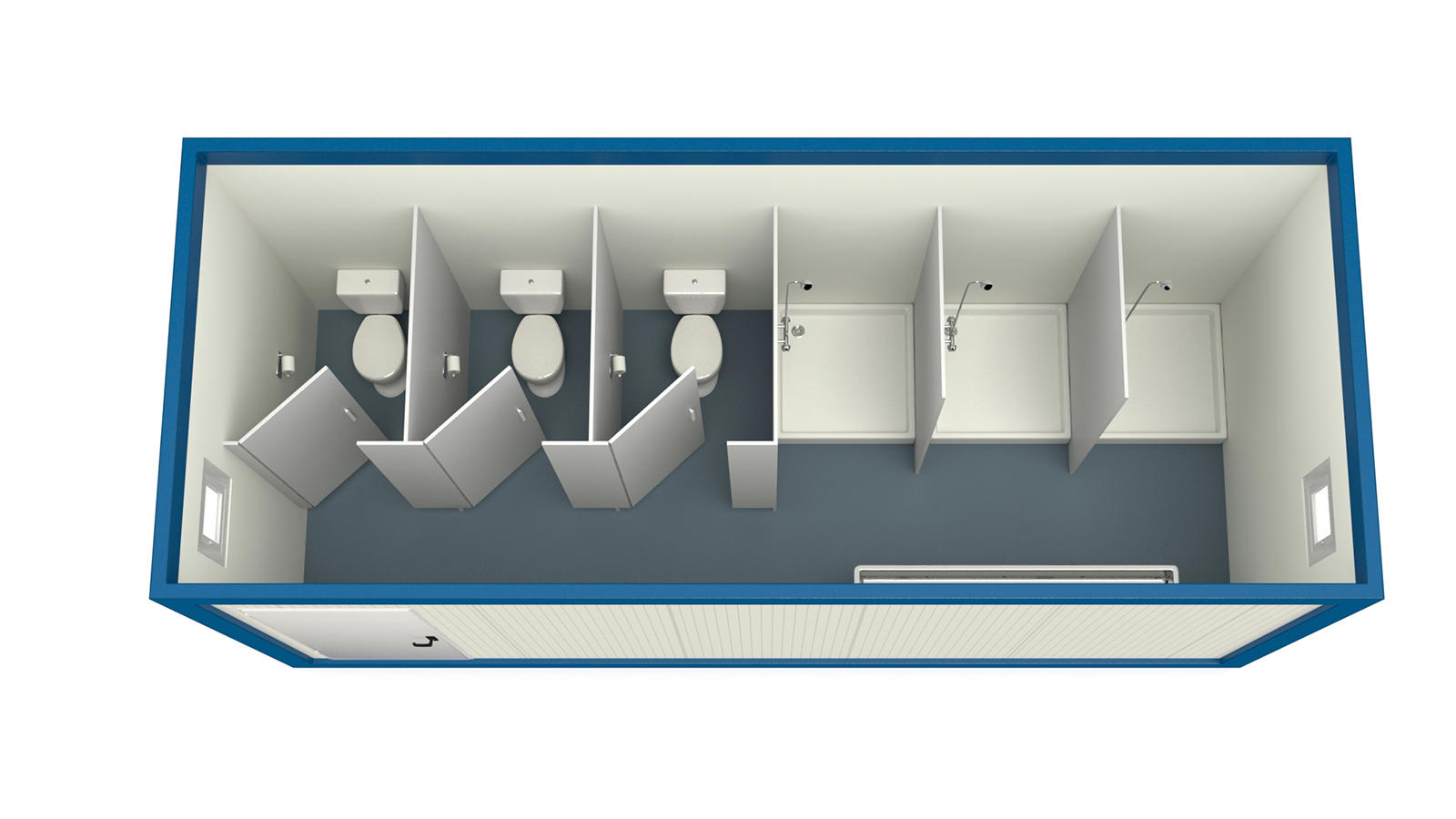 Sanitärcontainer 6m HI-FIX 3 WC 3 Duschen